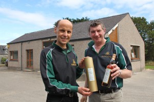 Managing Director, Stuart Nickerson (left) and Customer Account Manager, Ronnie Routledge (right), in front of visitor centre project.